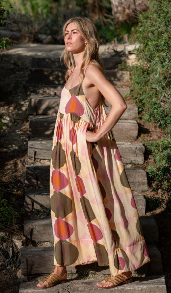 DESERT BUBBLE PRINT MAXI DRESS