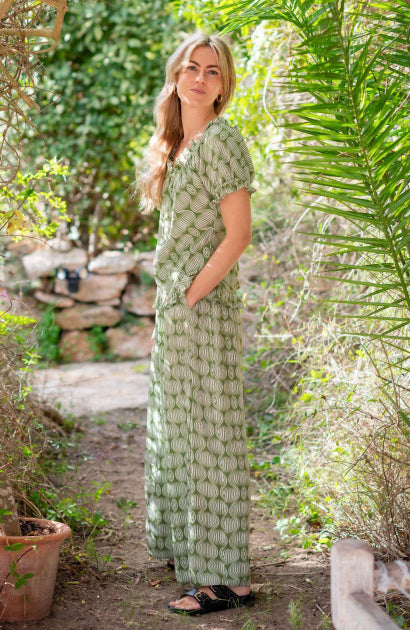 HOURGLASS PRINTED TROUSERS GREEN