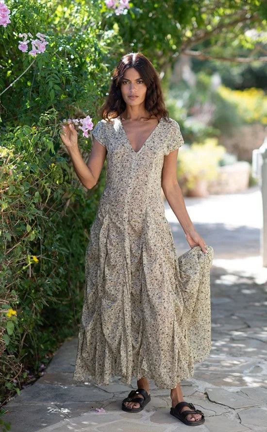 Gypsy Ballgown Maxi Dress Ditsy Print Multi