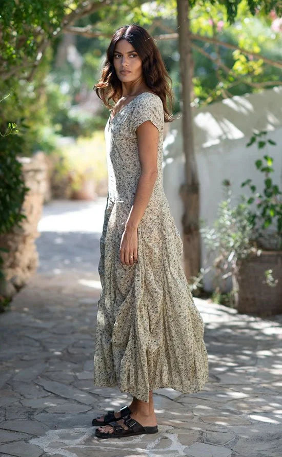 Gypsy Ballgown Maxi Dress Ditsy Print Multi