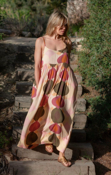 DESERT BUBBLE PRINT MAXI DRESS