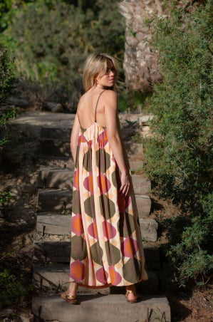 DESERT BUBBLE PRINT MAXI DRESS