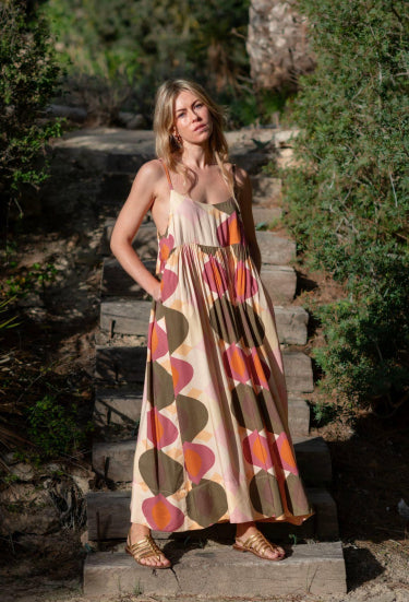 DESERT BUBBLE PRINT MAXI DRESS