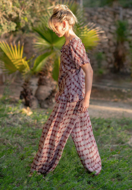 HOURGLASS PRINTED TROUSERS BROWN