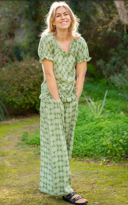 HOURGLASS PRINTED TROUSERS GREEN