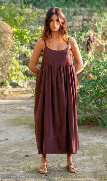 VIDHI MAXI DRESS CHOCOLATE BROWN